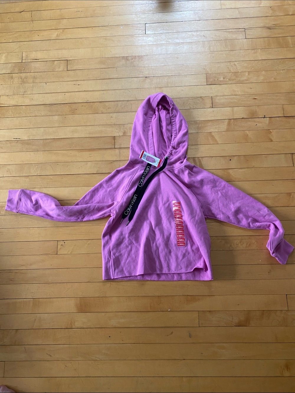 Calvin Klein Girls' Bright Pink Hooded Sweatshirt with Branded Drawstring